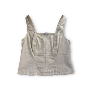 Old Navy Cream Denim Corset Top